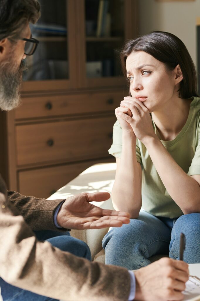 Low-Spirited Woman On Therapy Session