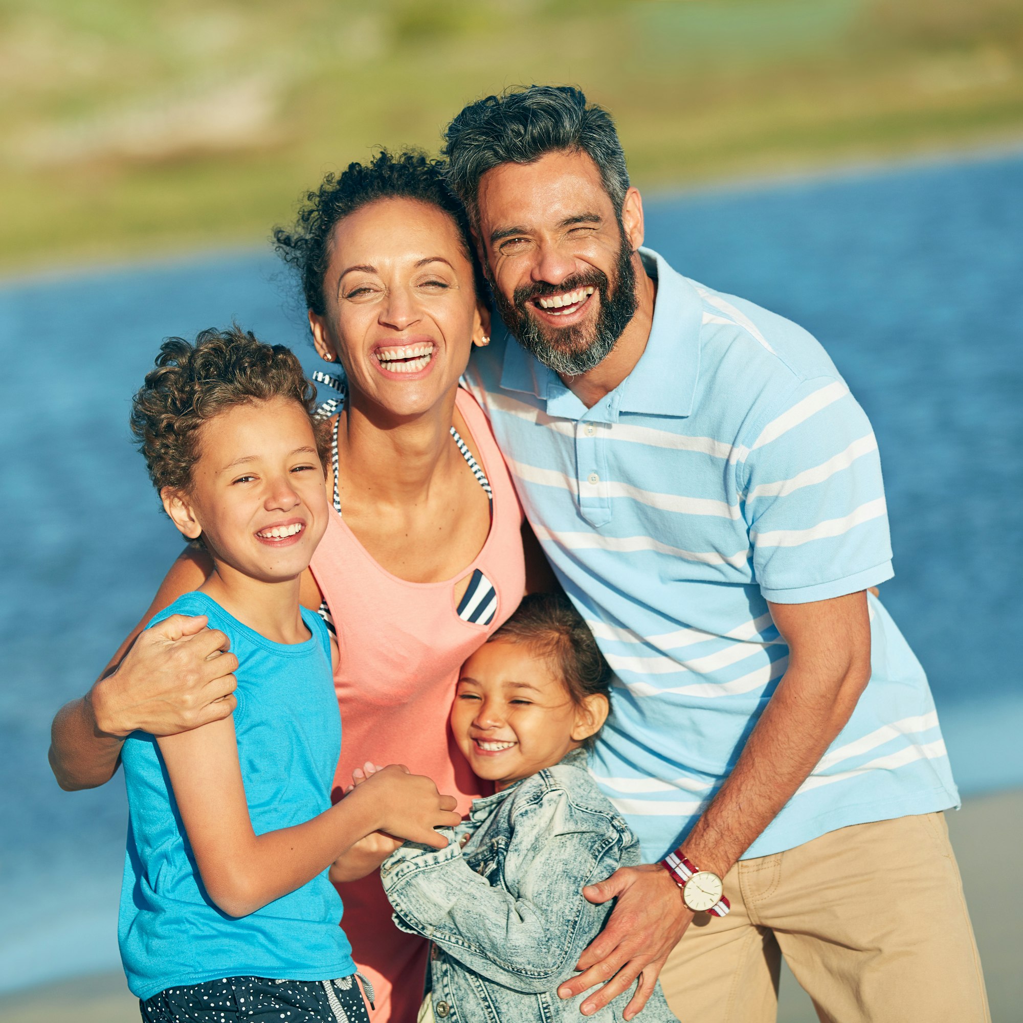 Nothing beats beach vacations. Shot of a family of four enjoying a day at the beach.