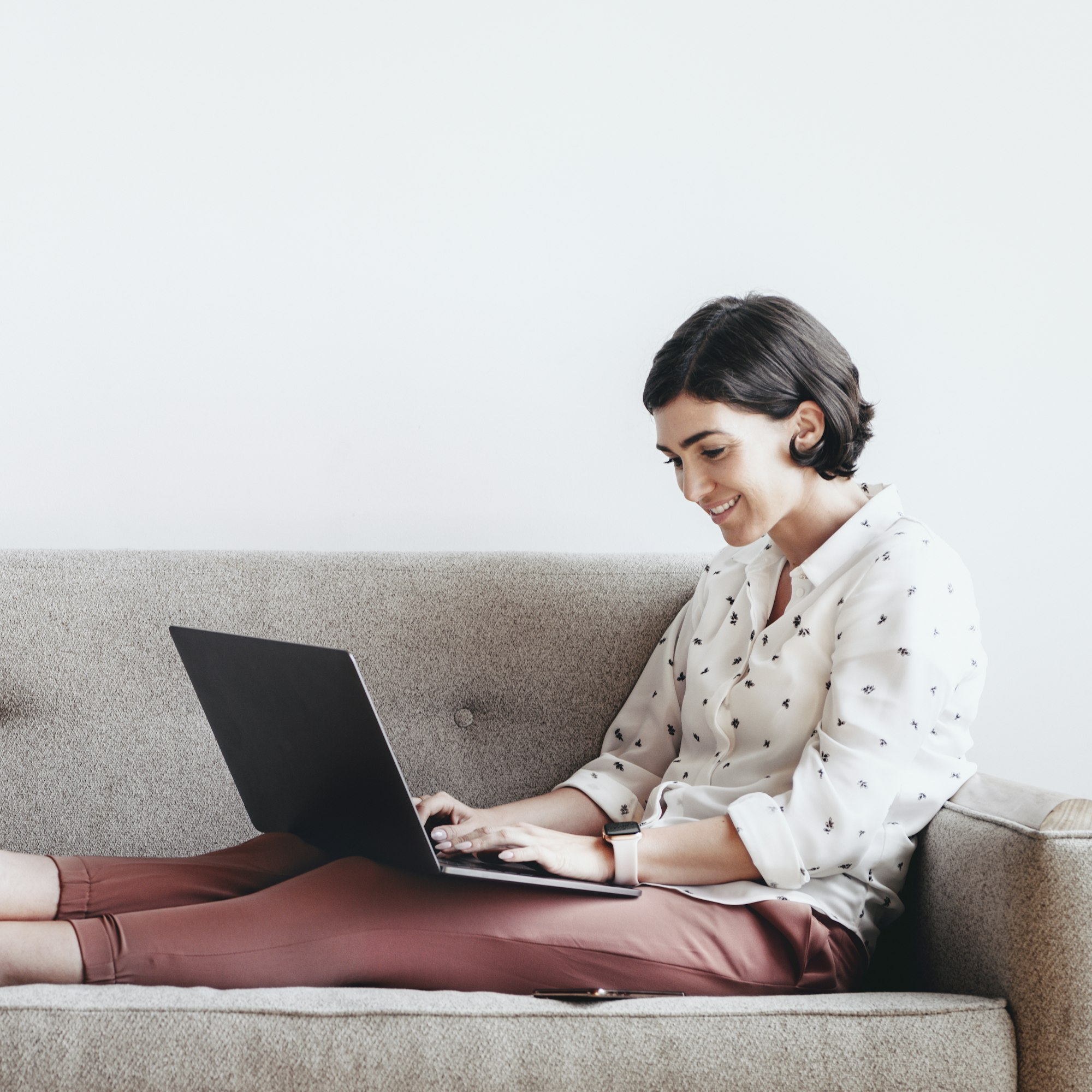 Woman using a laptop