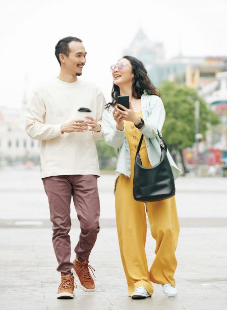 Happy couple on the street